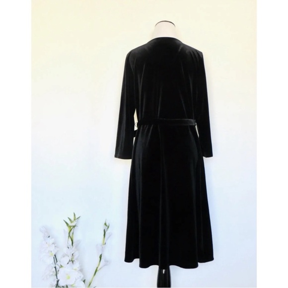 NEW! J Jill Velvet Wrap Dress Belt with Tassels Black SZ M - Picture 7 of 11